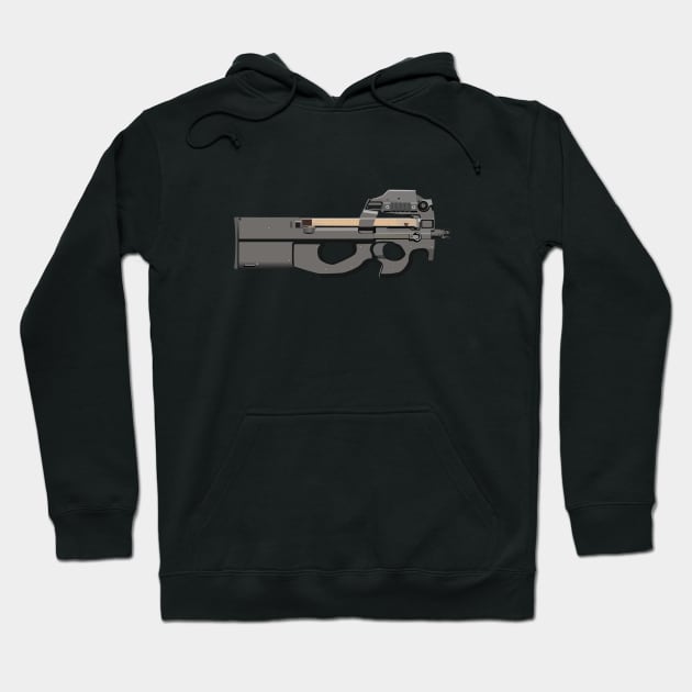 P90 Compact Submachine Gun Hoodie by NorseTech